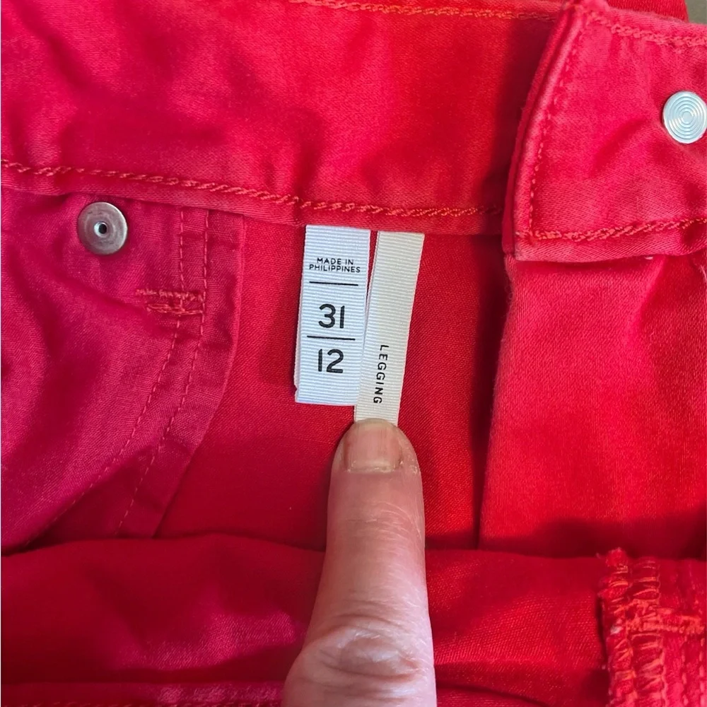 LOFT Red Stretch Leggings - Picture 5 of 6